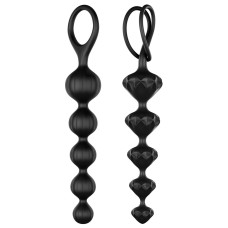 Набір анальних намистин Satisfyer Beads Black, силікон, макс. діаметр 3,3 см та 3,5 см Набір анальних намистин Satisfyer Beads Black, силікон, макс. діаметр 3,3 см та 3,5 см