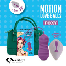 Вагінальні кульки з перлинним масажем FeelzToys Motion Love Balls Foxy з пультом ДК, 7 режимів Вагінальні кульки з перлинним масажем FeelzToys Motion Love Balls Foxy з пультом ДК, 7 режимів