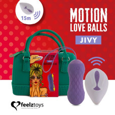 Вагінальні кульки з масажем і вібрацією FeelzToys Motion Love Balls Jivy з пультом ДК, 7 режимів Вагінальні кульки з масажем і вібрацією FeelzToys Motion Love Balls Jivy з пультом ДК, 7 режимів