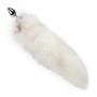 Металева анальна пробка з хвостом із натурального хутра Art of Sex size M White fox