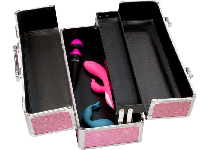 Великий кейс для зберігання секс-іграшок BMS Factory Large Lokable Vibrator Case Pink, кодовий замок Великий кейс для зберігання секс-іграшок BMS Factory Large Lokable Vibrator Case Pink, кодовий замок