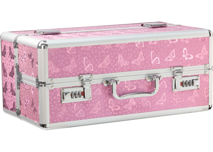 Великий кейс для зберігання секс-іграшок BMS Factory Large Lokable Vibrator Case Pink, кодовий замок Великий кейс для зберігання секс-іграшок BMS Factory Large Lokable Vibrator Case Pink, кодовий замок