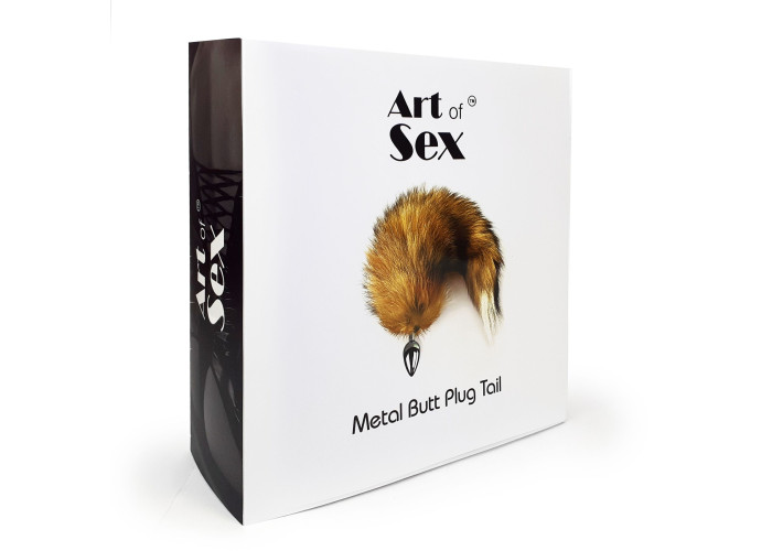 Металева анальна пробка з хвостом із натурального хутра Art of Sex size M Red fox Металева анальна пробка з хвостом із натурального хутра Art of Sex size M Red fox