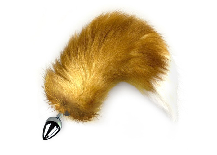 Металева анальна пробка з хвостом із натурального хутра Art of Sex size M Red fox Металева анальна пробка з хвостом із натурального хутра Art of Sex size M Red fox
