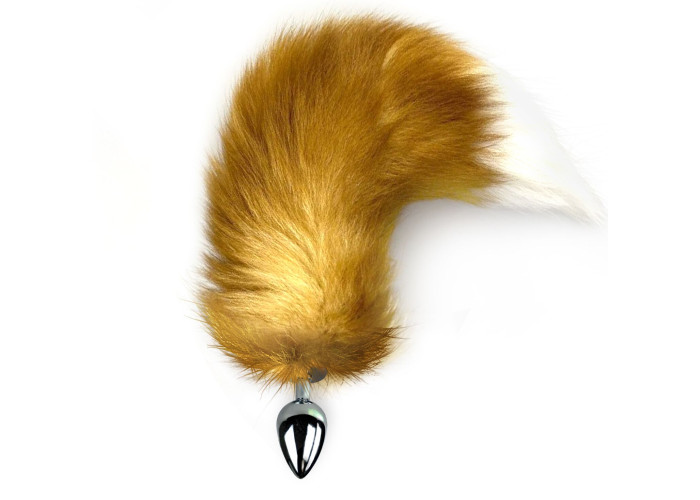 Металева анальна пробка з хвостом із натурального хутра Art of Sex size M Red fox Металева анальна пробка з хвостом із натурального хутра Art of Sex size M Red fox