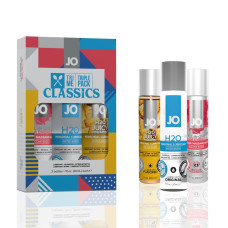 Набір JO Tri-Me Triple Pack — Classics (3×30 мл) водна, силіконова та смакова змазка Набір JO Tri-Me Triple Pack — Classics (3×30 мл) водна, силіконова та смакова змазка