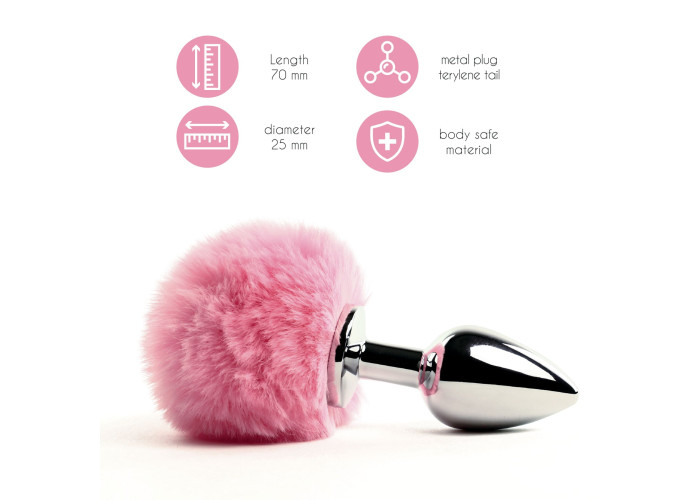Анальна пробка FeelzToys - Bunny Tails Butt Plug Pink Анальна пробка FeelzToys - Bunny Tails Butt Plug Pink