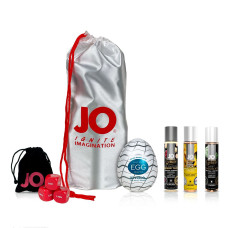 Набір «Банановий десерт», 3 смакові змазки System JO, яйце-мастурбатор Tenga, кубики System JO Набір «Банановий десерт», 3 смакові змазки System JO, яйце-мастурбатор Tenga, кубики System JO