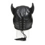 Маска з рогами Master Series: Dungeon Demon Bondage Mask with Horns, чорна