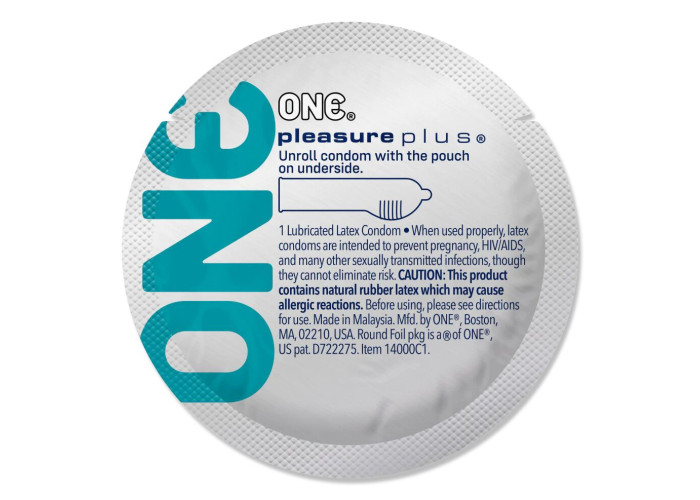 Набір презервативів ONE Pleasure Plus, 100 шт, з ребристою ділянкою на кінці, паковання-тубус Набір презервативів ONE Pleasure Plus, 100 шт, з ребристою ділянкою на кінці, паковання-тубус
