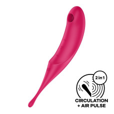 Вібратор для клітора з вакуумною стимуляцією Satisfyer Twirling Pro Red Вібратор для клітора з вакуумною стимуляцією Satisfyer Twirling Pro Red
