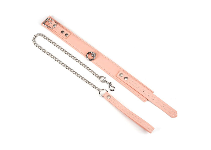 Нашийник із повідцем Liebe Seele Dark Candy Pink Collar with Leash Нашийник із повідцем Liebe Seele Dark Candy Pink Collar with Leash