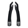 Високі рукавички з каменями та мереживом Obsessive Miamor gloves, black