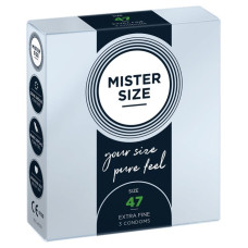 Презервативи Mister Size - pure feel - 47 (3 condoms), товщина 0,05 мм Презервативи Mister Size - pure feel - 47 (3 condoms), товщина 0,05 мм