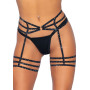 (SALE) Leg Avenue Rhinestone garter strapps OS Black