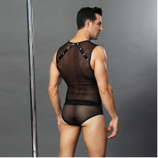 Чоловічий еротичний костюм 'Романтичний Стівен' One Size Black: напівпрозорі трусики і маєчка Чоловічий еротичний костюм 'Романтичний Стівен' One Size Black: напівпрозорі трусики і маєчка