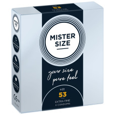 Розпродаж!!! Презервативи Mister Size - pure feel - 53 (3 шт) (термін 05.2026)