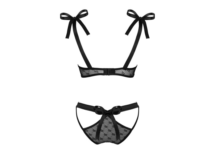 (SALE) Напівпрозорий еротичний комплект Obsessive Obsessivia 2-pcs set black L/XL, бюстгальтер та трусики, (SALE) Напівпрозорий еротичний комплект Obsessive Obsessivia 2-pcs set black L/XL, бюстгальтер та трусики,