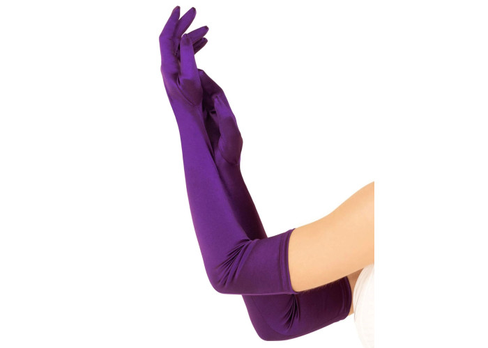 Довгі атласні рукавички Leg Avenue Extra Long Satin Gloves, One Size, фіолетові Довгі атласні рукавички Leg Avenue Extra Long Satin Gloves, One Size, фіолетові