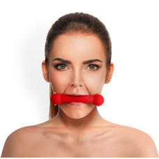 Кляп-палиця на ременях Art of Sex – Gag Stick Silicon, червоний, натуральна шкіра Кляп-палиця на ременях Art of Sex – Gag Stick Silicon, червоний, натуральна шкіра