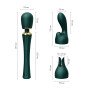 Вібромасажер з насадками Zalo Kyro Wand Turquoise Green