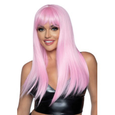 Довга рожева перука Leg Avenue Long straight bang wig Pink, гладенька, 61 см Довга рожева перука Leg Avenue Long straight bang wig Pink, гладенька, 61 см