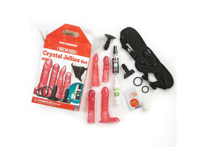 Набір для страпона Doc Johnson Vac-U-Lock Crystal Jellies Set (м'ята упаковка!!!) Набір для страпона Doc Johnson Vac-U-Lock Crystal Jellies Set (м'ята упаковка!!!)
