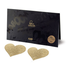 Пестіс - стикини Bijoux Indiscrets - Flash Heart Gold, наклейки на соски Пестіс - стикини Bijoux Indiscrets - Flash Heart Gold, наклейки на соски