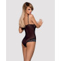 (SALE) Сітчасте боді на кісточках Obsessive Amanta teddy S/M, чорне, з доступом