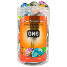 Набір презервативів ONE Color Sensations, 100 шт, кольорові, 10 кольорів Набір презервативів ONE Color Sensations, 100 шт, кольорові, 10 кольорів