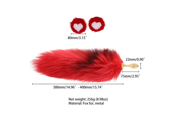 Анальна пробка з хвостом лисиці LOCKINK SEVANDA Red Vixen Set with Pear-shape Plug Анальна пробка з хвостом лисиці LOCKINK SEVANDA Red Vixen Set with Pear-shape Plug