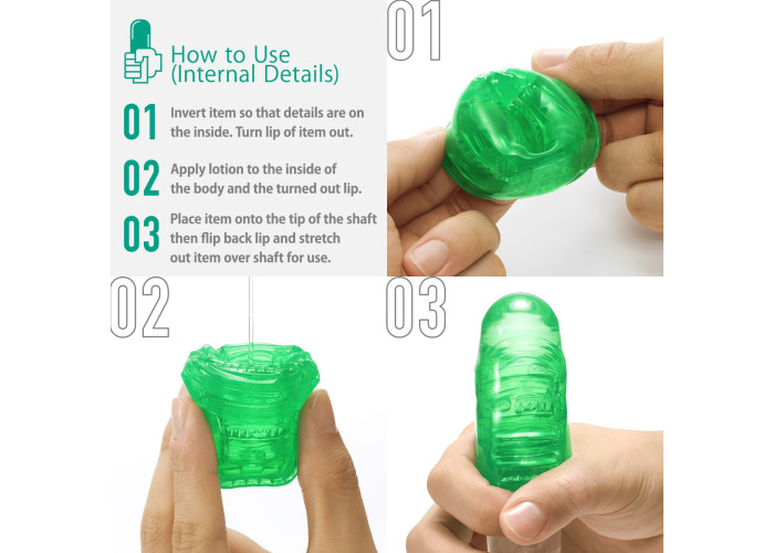 Унісекс-стимулятор Tenga UNI Emerald, зелений, з геометричним рельєфом, лубрикант у комплекті Унісекс-стимулятор Tenga UNI Emerald, зелений, з геометричним рельєфом, лубрикант у комплекті