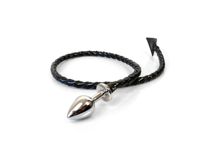 Металева анальна пробка L з диявольським хвостом Art of Sex - Succubus, екошкіра, чорний Металева анальна пробка L з диявольським хвостом Art of Sex - Succubus, екошкіра, чорний