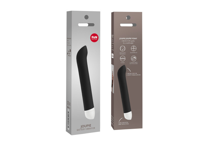Вібратор для точки G Fun Factory JOUPIE, чорний, діаметр 2,5 см, на батарейках Вібратор для точки G Fun Factory JOUPIE, чорний, діаметр 2,5 см, на батарейках