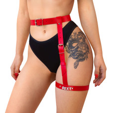 Гартер на ногу Art of Sex - Naomi з написом SEXY, натуральна шкіра, розмір XS-2XL, колір червоний Гартер на ногу Art of Sex - Naomi з написом SEXY, натуральна шкіра, розмір XS-2XL, колір червоний