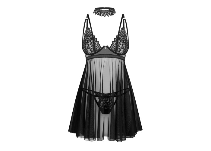 Бебі-дол Obsessive Donarella babydoll & thong XS/S Бебі-дол Obsessive Donarella babydoll & thong XS/S