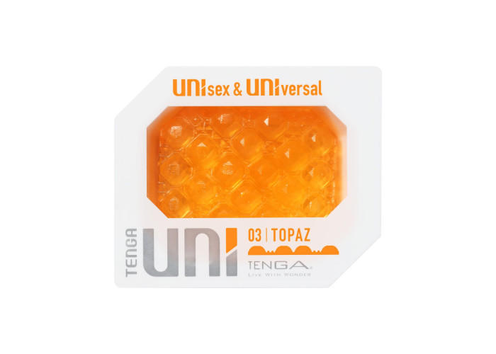 Унісекс-стимулятор Tenga UNI Topaz, помаранчевий, рельєф у вигляді горбків, лубрикант у комплекті Унісекс-стимулятор Tenga UNI Topaz, помаранчевий, рельєф у вигляді горбків, лубрикант у комплекті