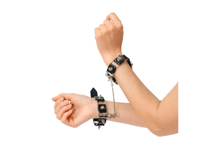 Бондажний набір: нашийник з повідцем, наручники та поножі Art of Sex - Cassandra, колір чорний Бондажний набір: нашийник з повідцем, наручники та поножі Art of Sex - Cassandra, колір чорний