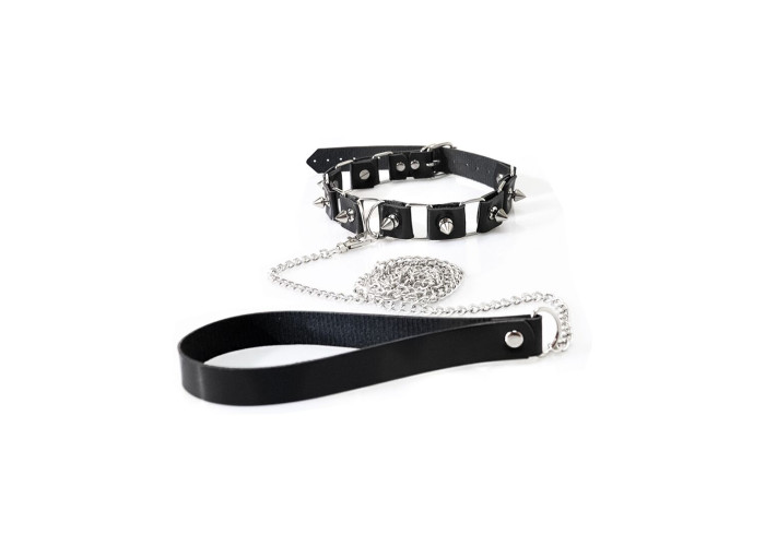 Бондажний набір: нашийник з повідцем, наручники та поножі Art of Sex - Cassandra, колір чорний Бондажний набір: нашийник з повідцем, наручники та поножі Art of Sex - Cassandra, колір чорний