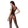 Бодістокінг Passion BS069 black, комбінезон, імітація панчох і боді
