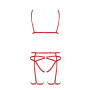 Комплект білизни Passion Exclusive MAGALI SET OpenBra L/XL, red, стрепи, ліф, трусики і пояс