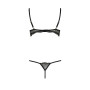 Комплект білизни Passion Exclusive VALERY SET OpenBra S/M, black, стрепи, трусики, відкритий ліф