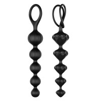 Набір анальних намистин Satisfyer Beads Black, силікон, макс. діаметр 3,3 см та 3,5 см