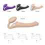 Безремінний страпон з вібрацією Strap-On-Me Vibrating Flesh M, діаметр 3,3см, пульт ДК, регульований