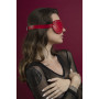 Маска на очі з заклепками Feral Feelings - Blindfold Mask, натуральна шкіра, червона