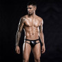 Лакові чоловічі труси з відкритою попкою, One Size Black