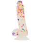 Фалоімітатор з конфетті ADDICTION - PARTY MARTY 7.5″ - FROST & CONFETTI, 19 см, силікон