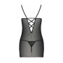 Сорочка з вирізами на грудях, стрінги Passion LOVELIA CHEMISE L/XL, black