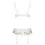 Сексуальний комплект з поясом для панчіх Passion LOVELIA SET S/M, white