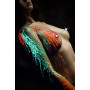Помаранчева воскова свічка Art of Sex size M 15 см низькотемпературна, люмінесцентна